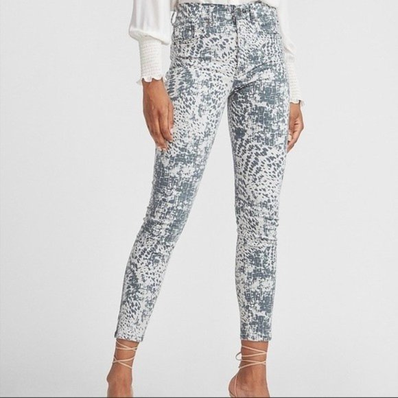 Express Denim - Express High Waisted Snake Print Skinny Jeans 8